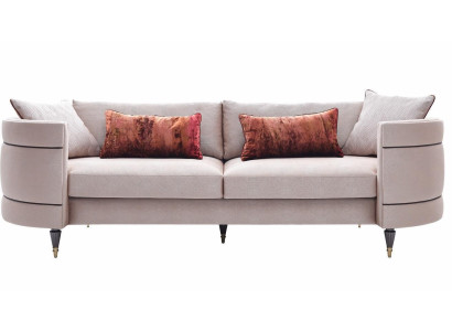 Stoffsofa Viersitzer Sofa 4 Sitzer Polstersofa Grau Modern Design